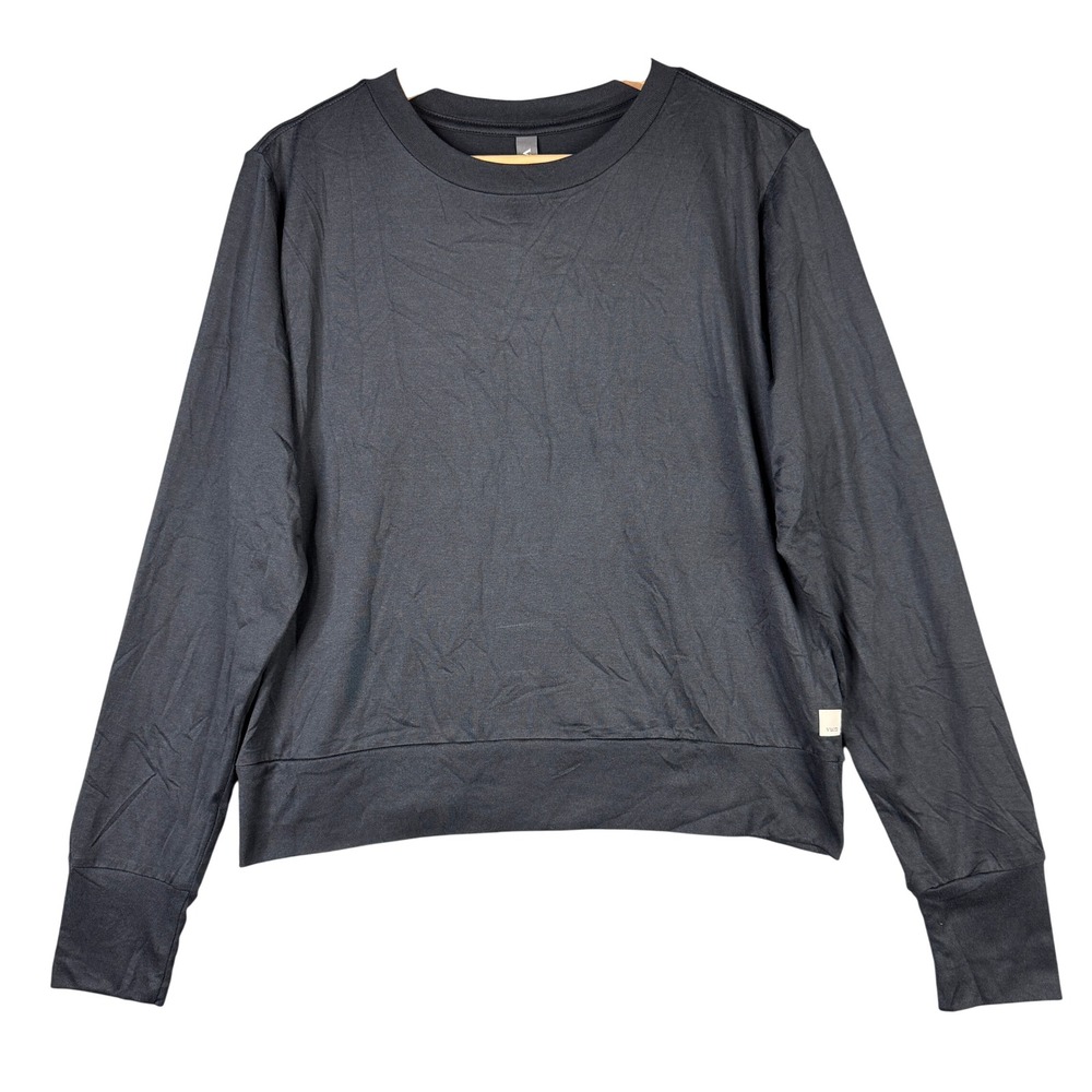 Vuori VW133 Long Sleeve Daydream Crew Black Size Large Activewear Top Buttery